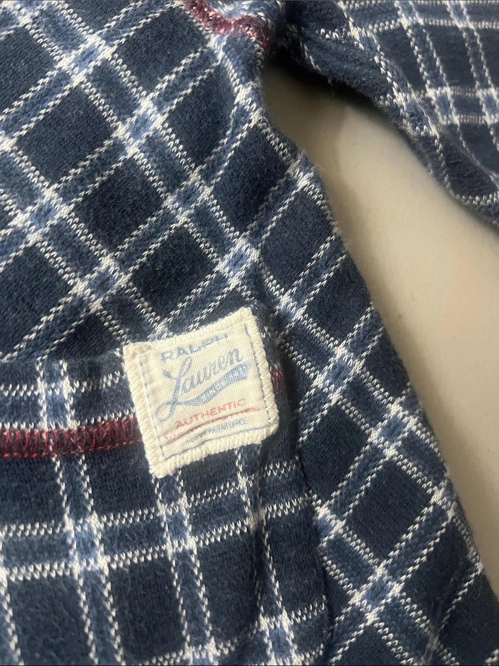Vtg 90s Ralph Lauren Baby Girl Plaid Dress 6-12 Months Navy Grid Cotton Pocket